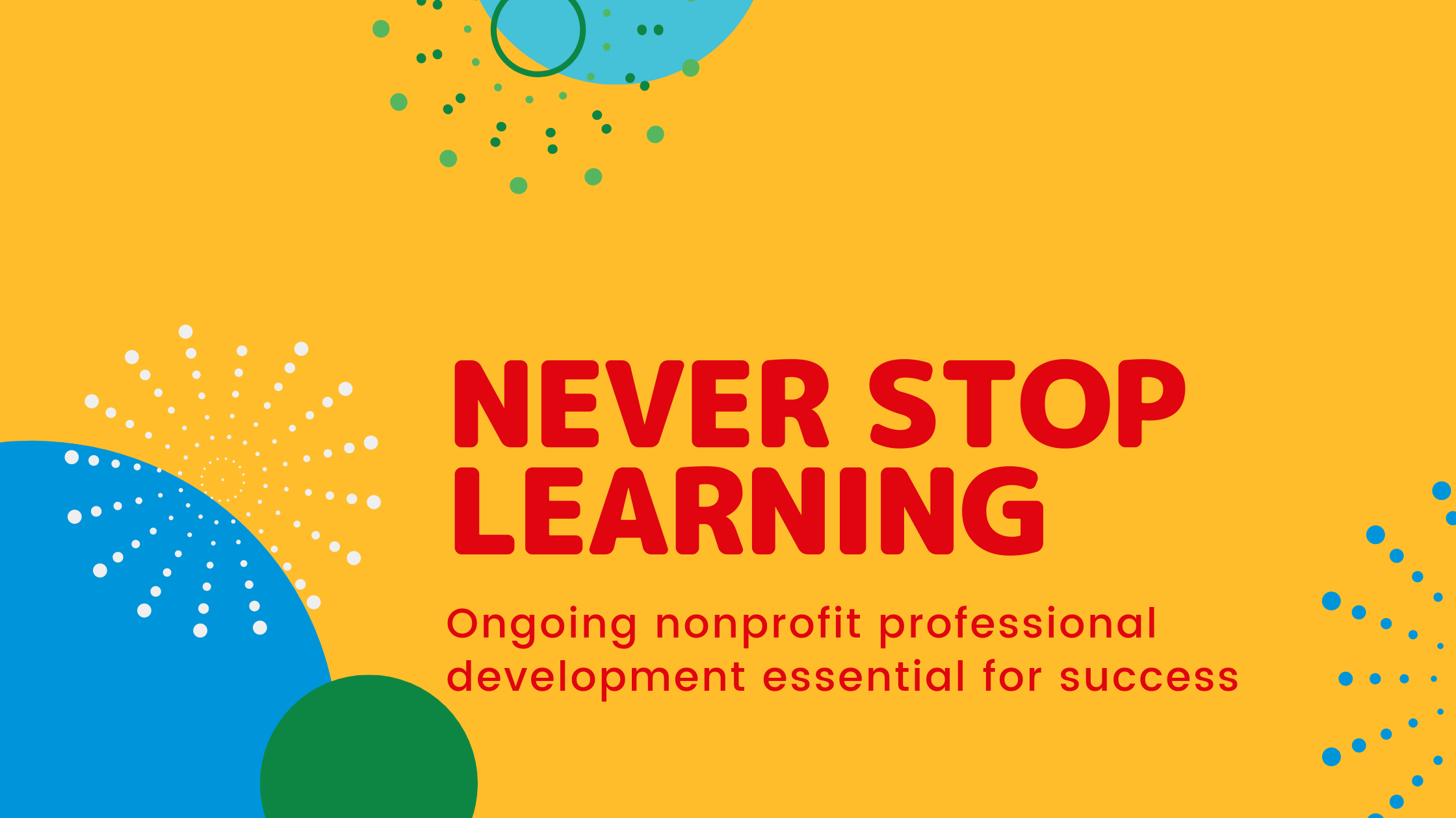 Never Stop Learning - Ongoing nonprofit professional development essential for success